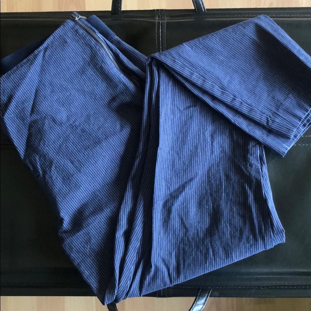 Navy Blue Pinstriped Dress Pants Size 8